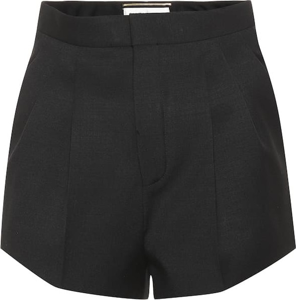 Saint Laurent Virgin wool high-rise shorts