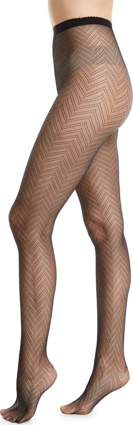 Natori Sheer Fine-Gauge Herringbone Tights