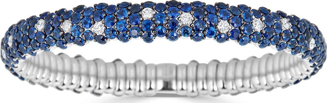 ZYDO Stretch 18k White Gold, Sapphire & Diamond Bracelet