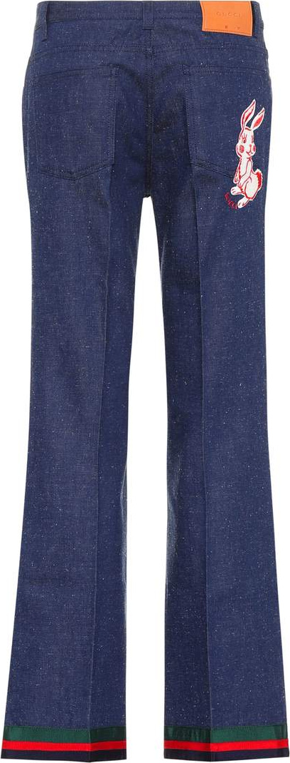 Gucci Appliquéd flared jeans