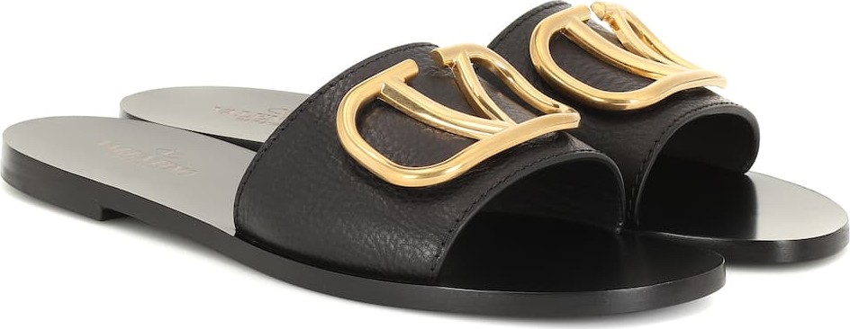 Valentino Valentino Garavani Go Logo leather slides