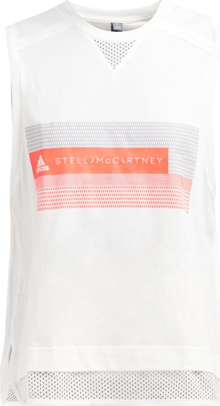 Adidas By Stella McCartney Logo-print cotton-blend jersey tank top