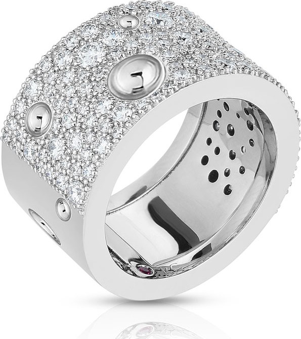 Roberto Coin Pois Moi Luna 18k White Gold Diamond Ring, Size 6.5
