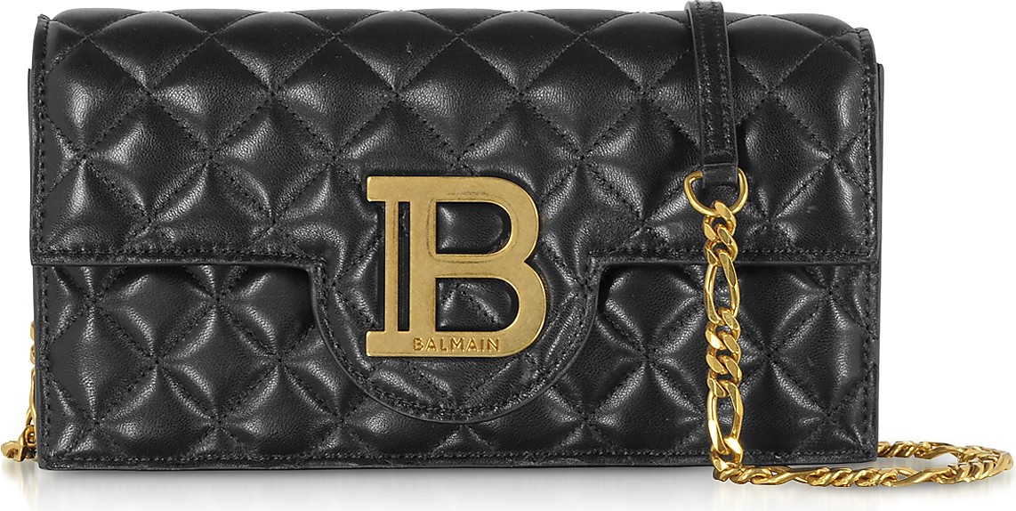 Balmain Quilted Leather B-Smartphone Case w/Chain Strap