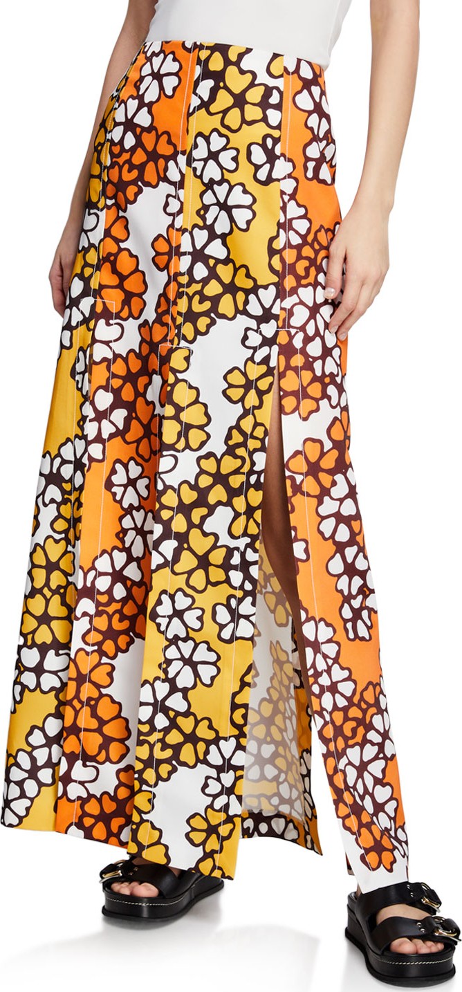 3.1 Phillip Lim Printed Multi-Slit Maxi Skirt