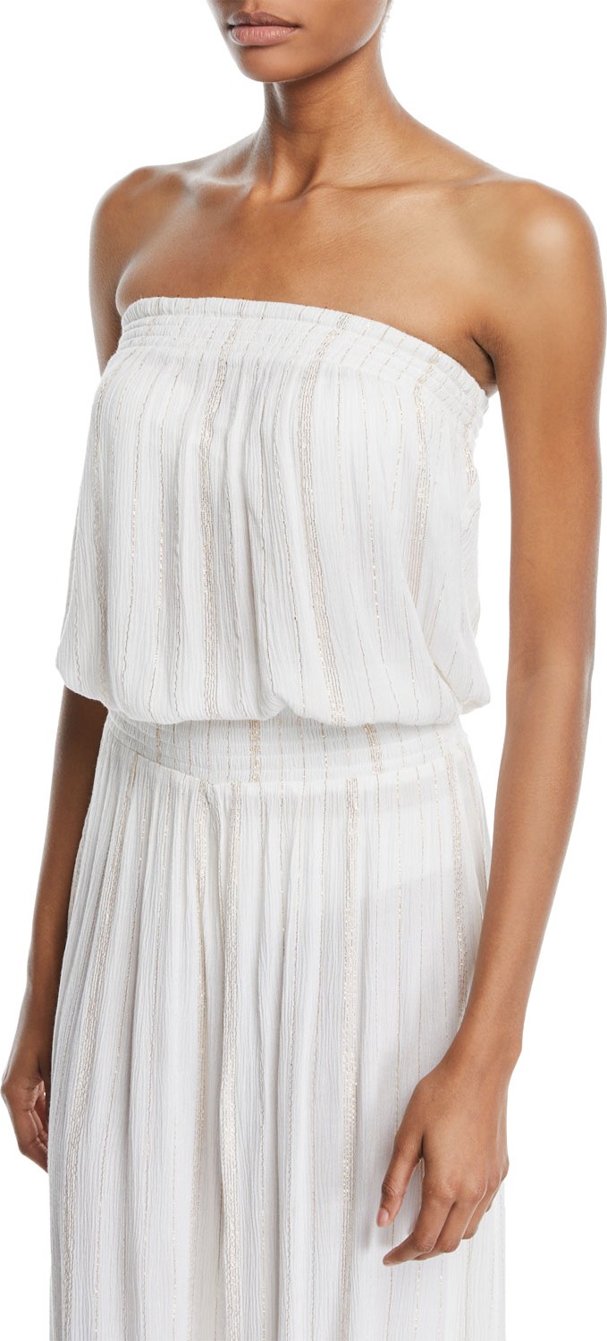 Ramy Brook Yanni Striped Strapless Crop Top