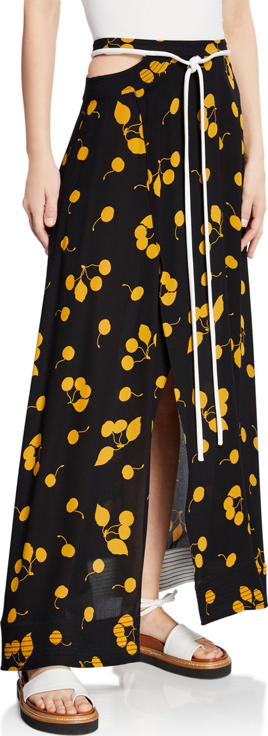 3.1 Phillip Lim Printed Maxi Skirt with Cutout