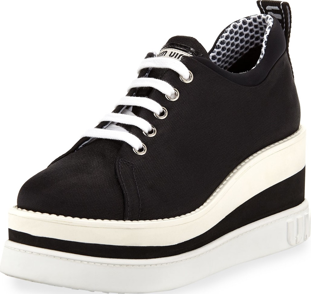 Miu Miu Nylon-Tech Platform Sneakers
