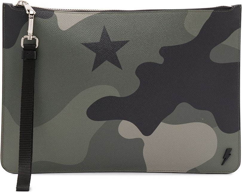 Neil Barrett - Camouflage-print clutch bag