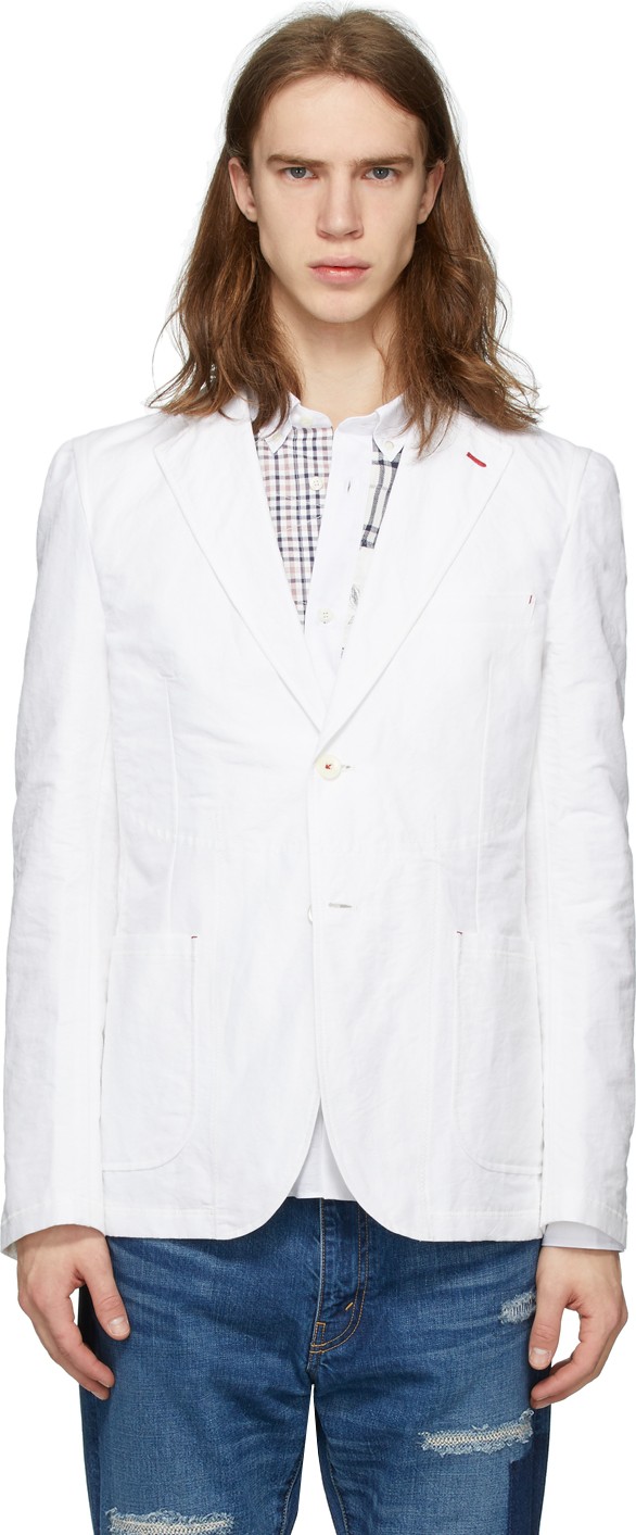 Junya Watanabe White Chambray Blazer