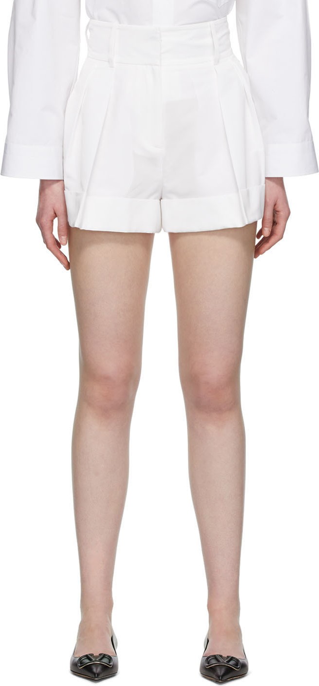 Valentino White High-Waisted Shorts