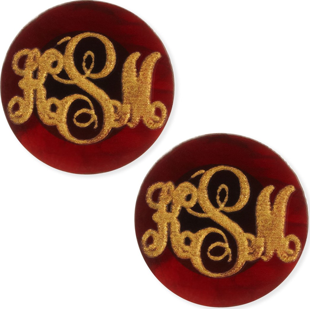 Moon and Lola Providence Script Monogrammed Acrylic Stud Earrings