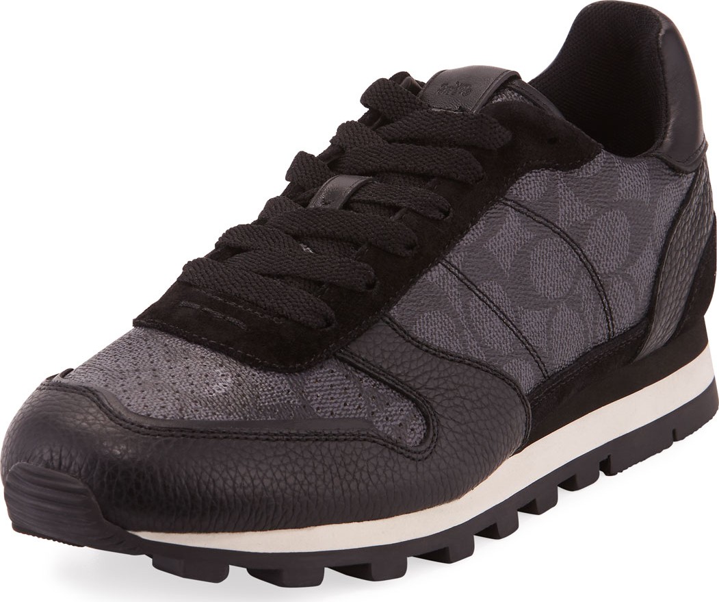 COACH Men's C118 Runner Signature Low-Top Leather Sneakers