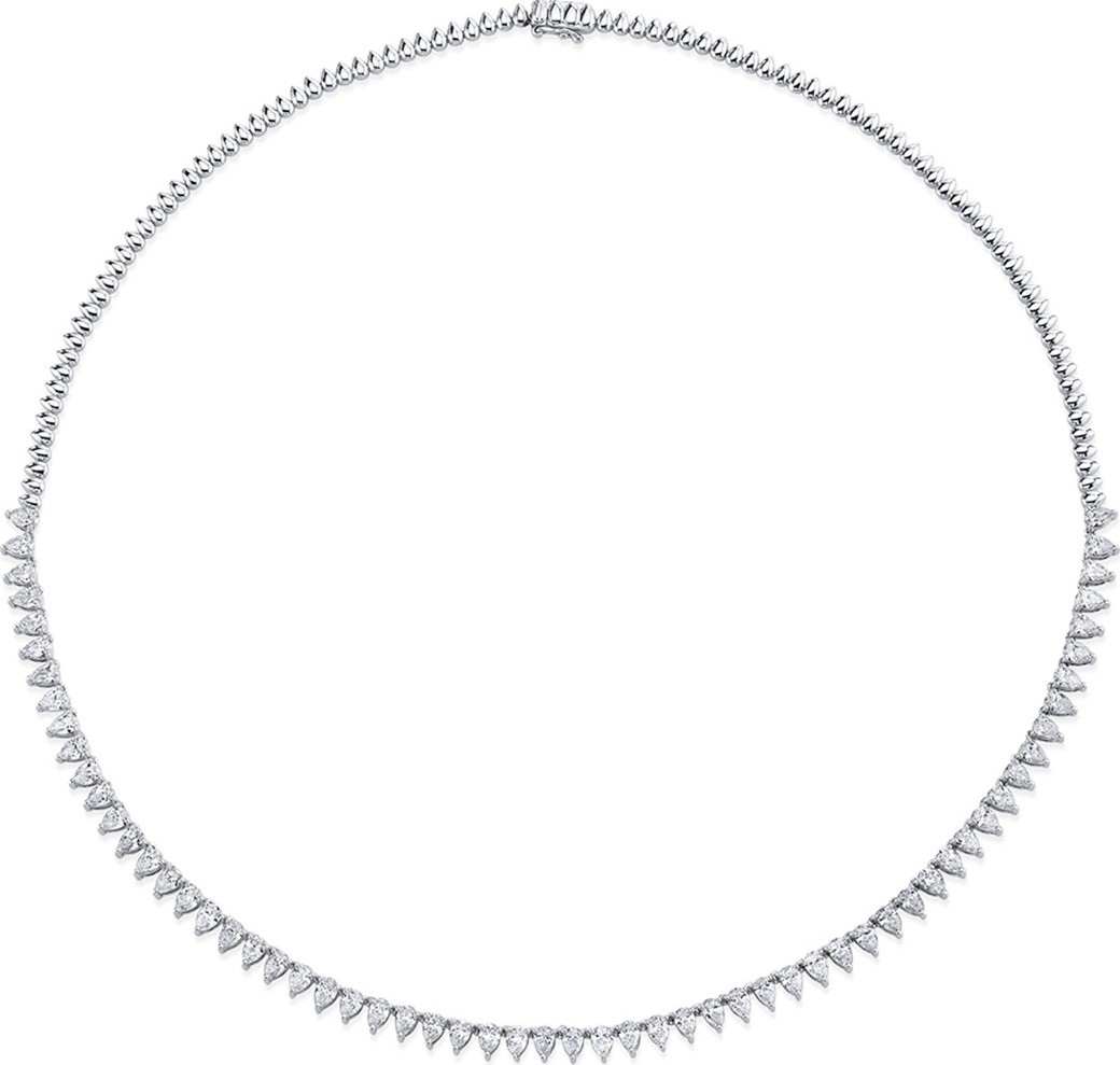 Anita Ko 18k White Gold Pear Diamond Choker