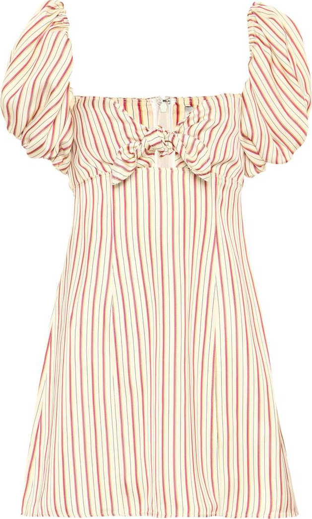 Attico Striped off-the-shoulder minidress