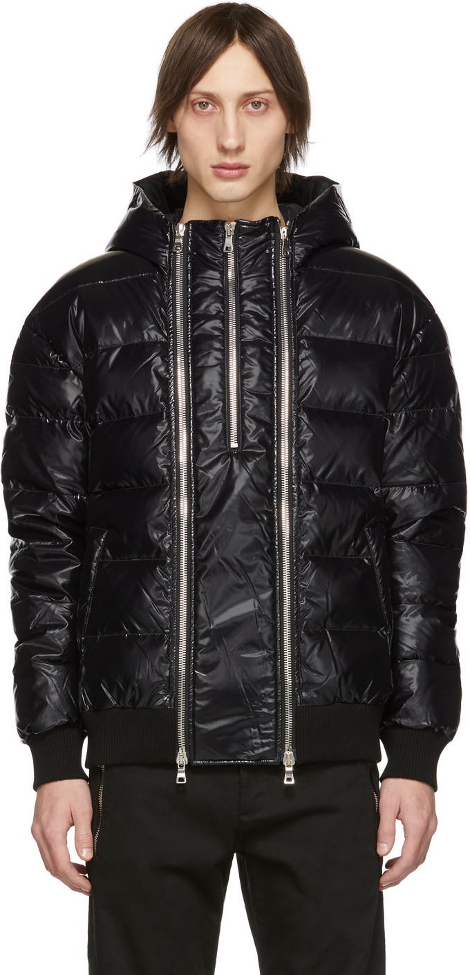 Balmain Black Down Logo Jacket