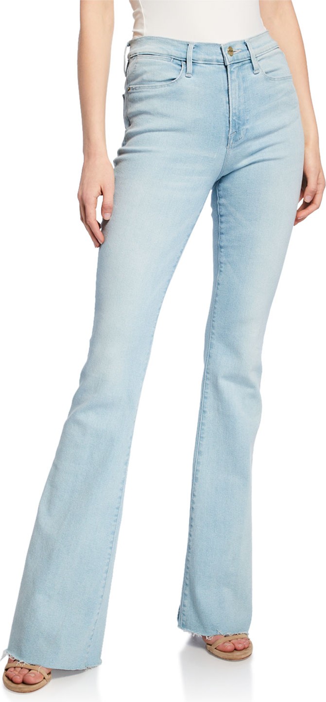 FRAME DENIM Le High Flare Raw-Edge Jeans