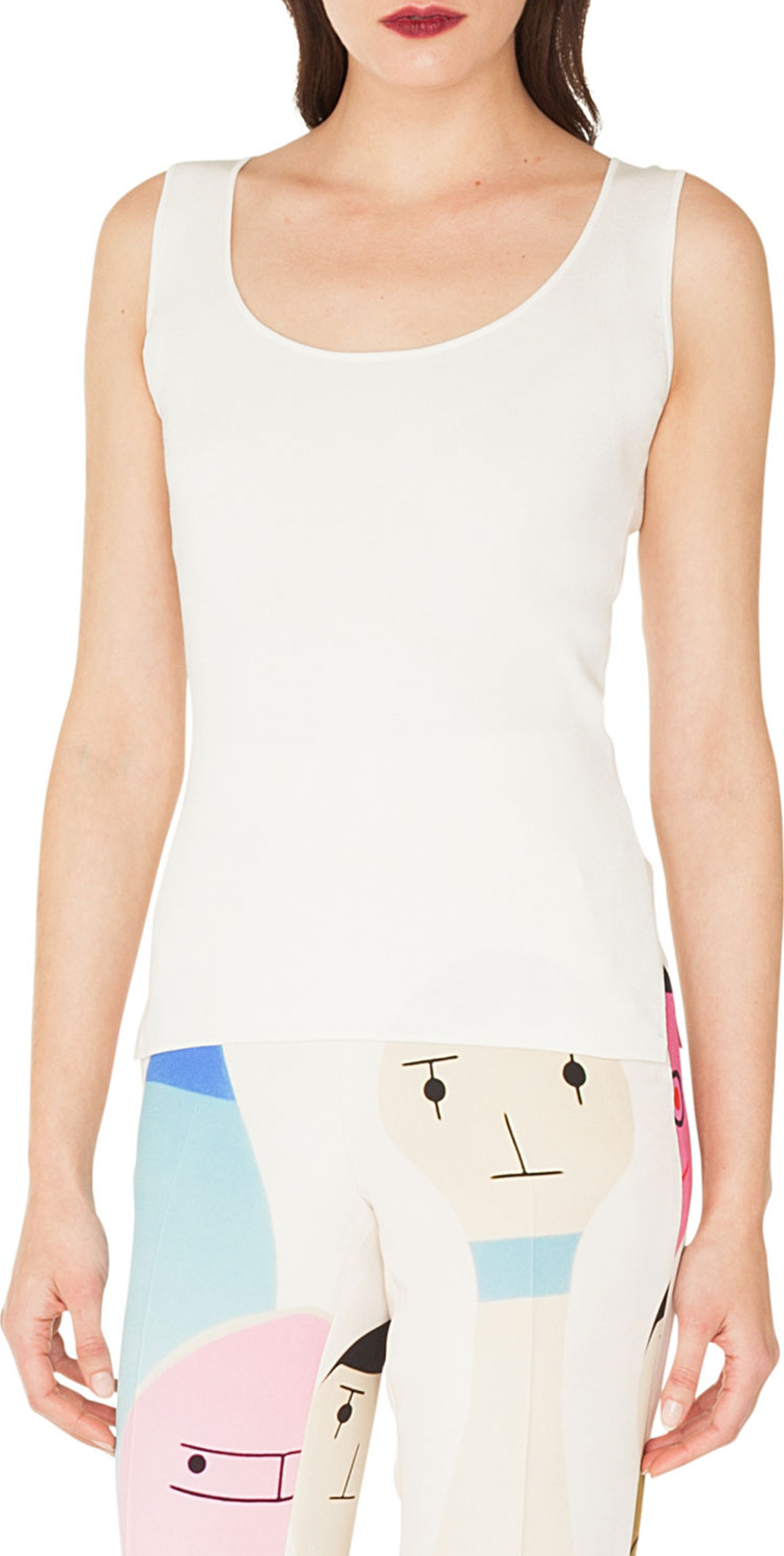 Akris Scoop-Neck Sleeveless Silk-Stretch Knit Tank