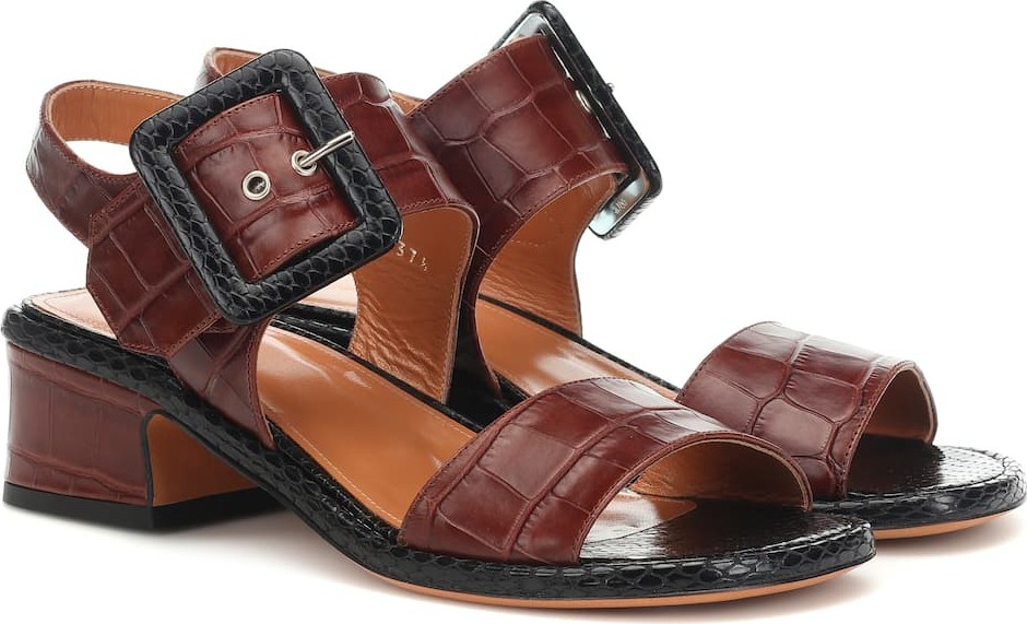 Dries Van Noten Embossed leather sandals