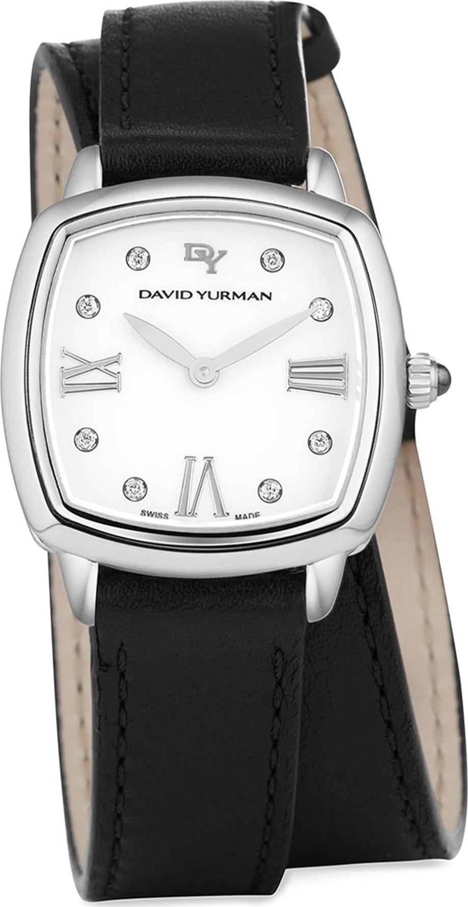 David Yurman 'Albion' 27mm Leather Swiss Quartz Watch with Diamonds