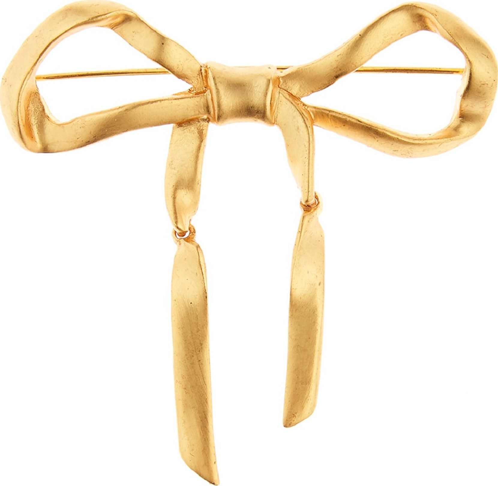 Oscar De La Renta Metal Bow Brooch
