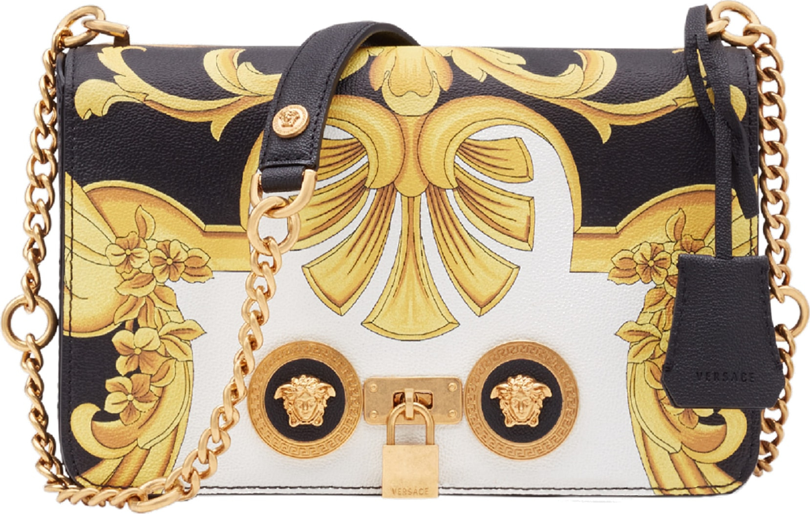 Versace Collection Versace Baroque Print Medium Icon Leather Crossbody Bag