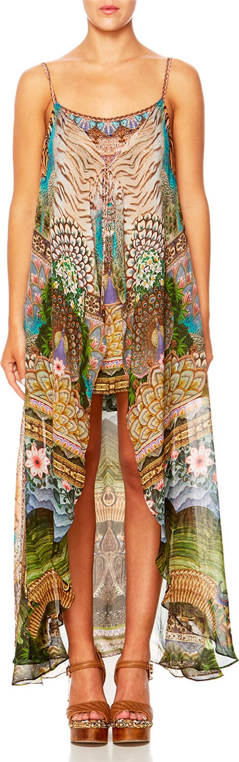 Camilla A Woman's Wisdom Printed Dress w/ Long Overlay
