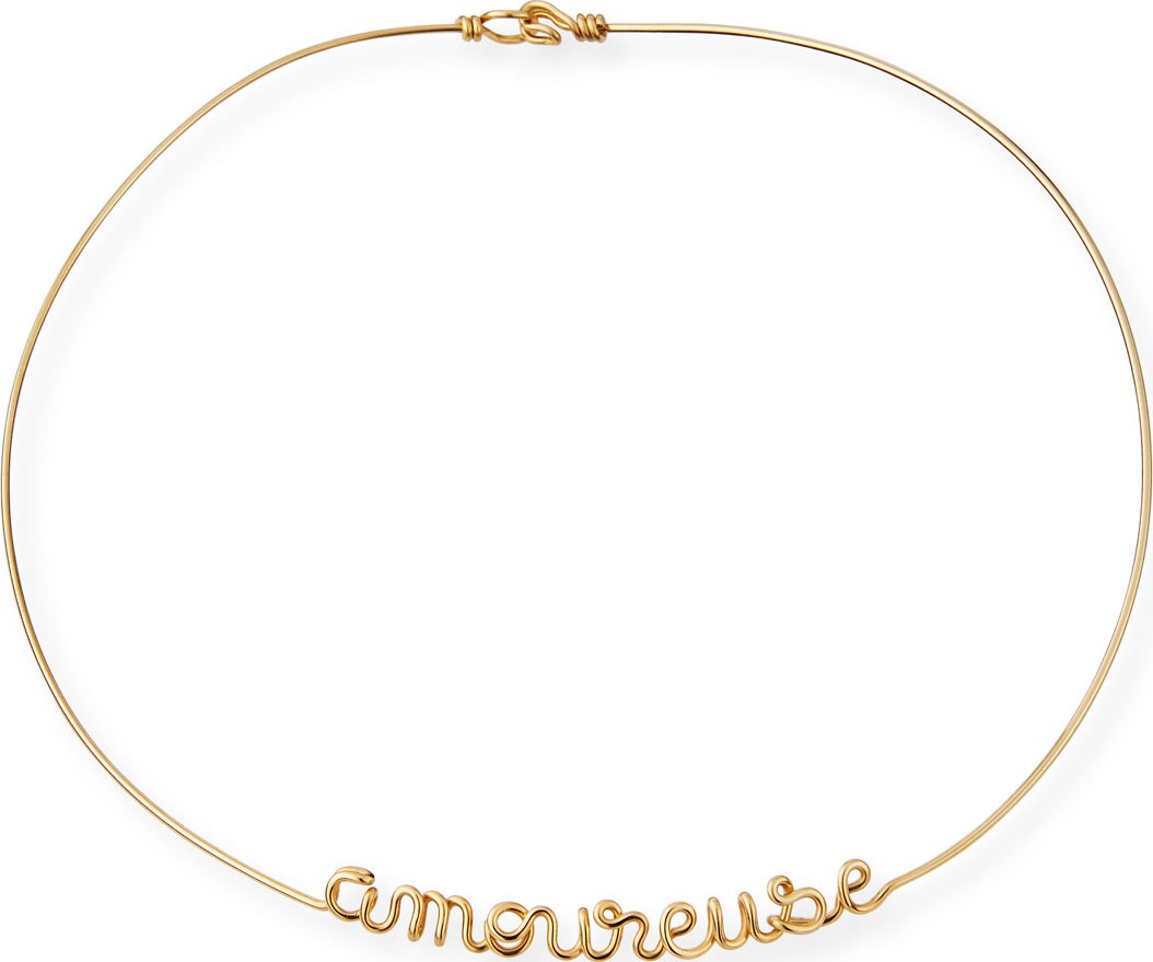 Atelier Paulin Personalized 6-Letter Wire Necklace, Yellow Gold Fill