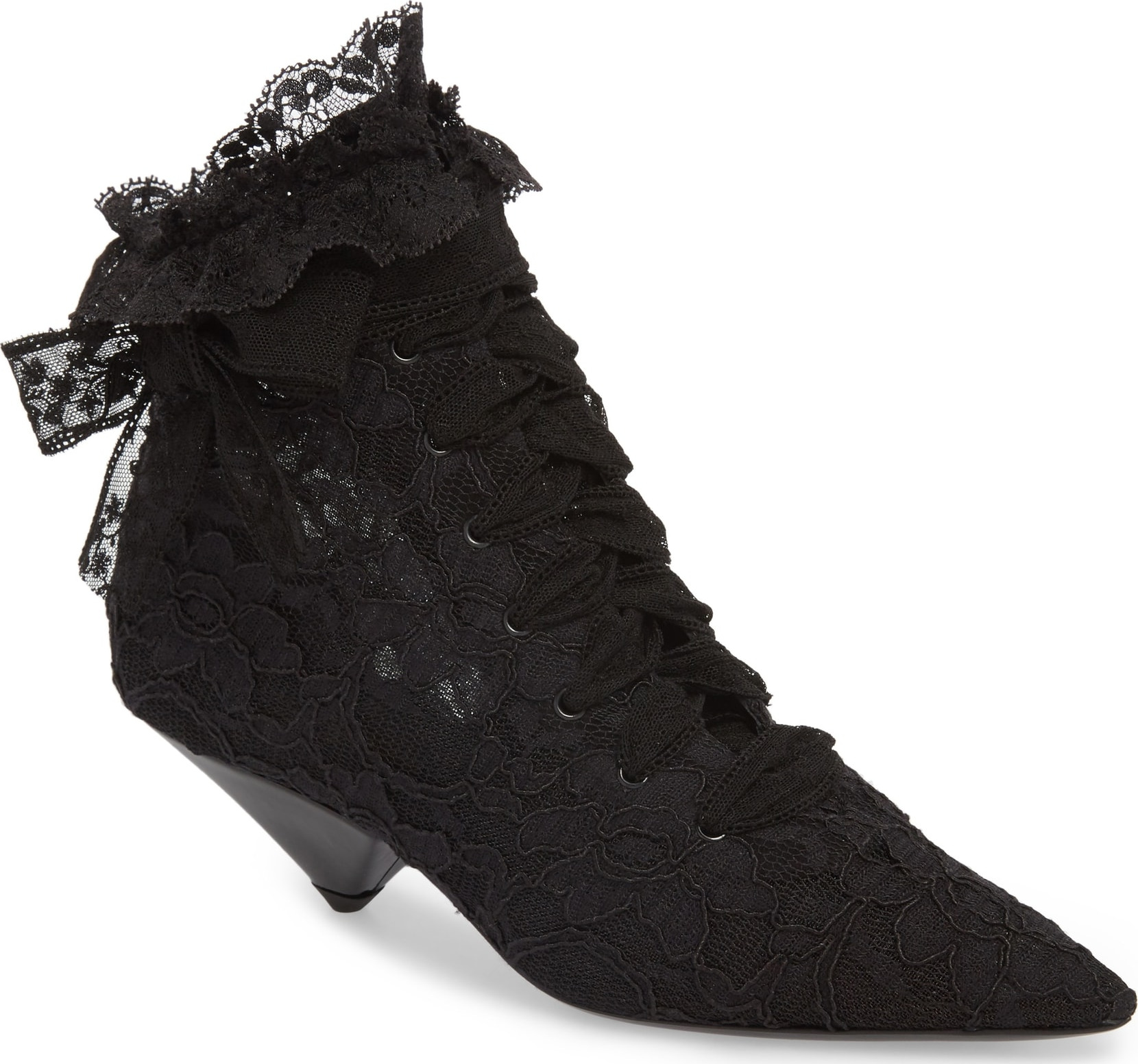 Saint Laurent Blaze Embellished Pointy Toe Bootie