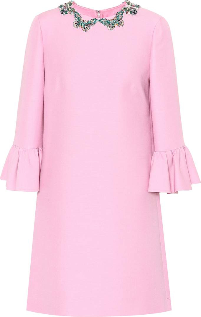 Valentino Embellished silk and wool dress