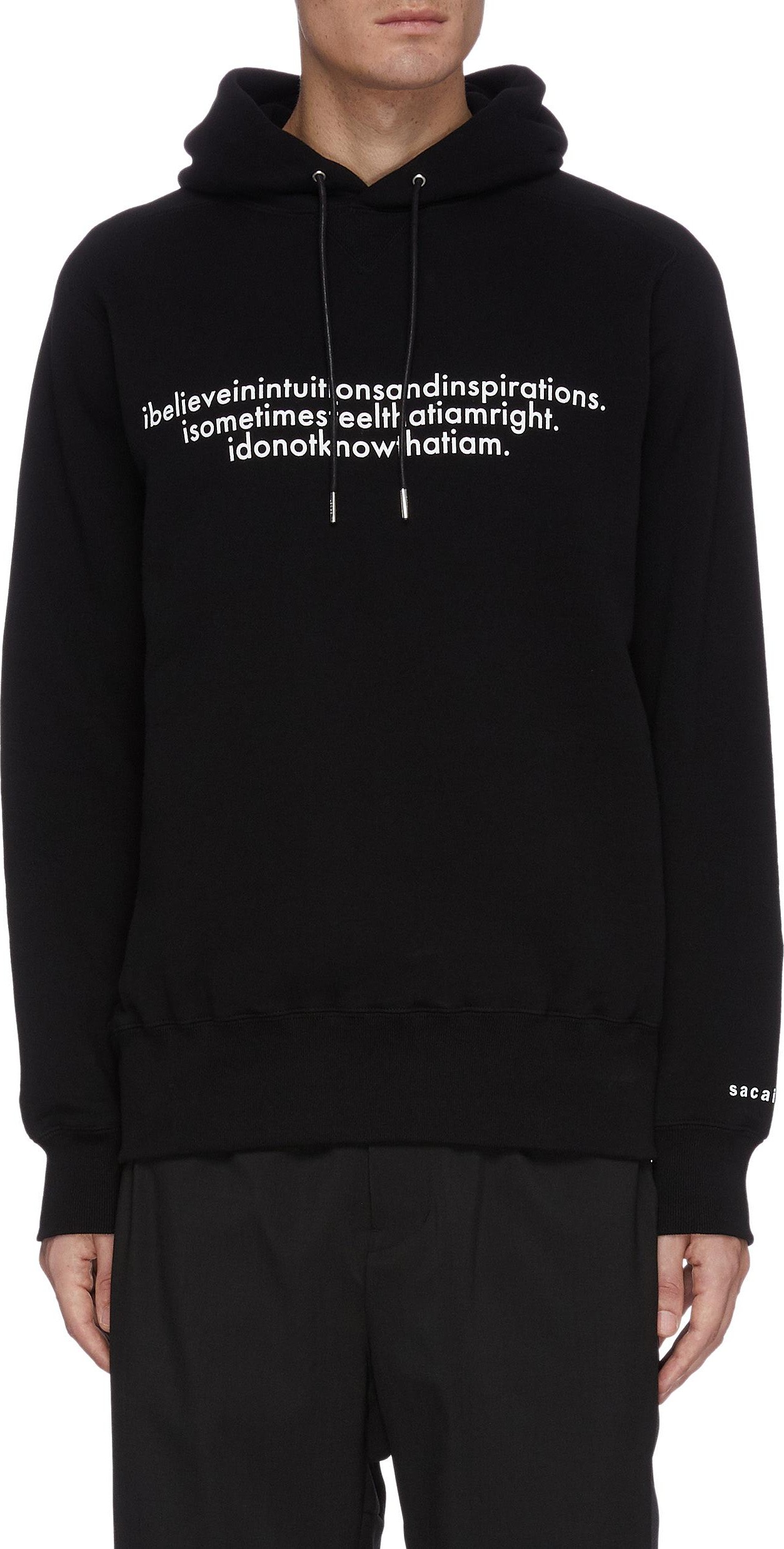 Sacai Einstein' slogan print hoodie