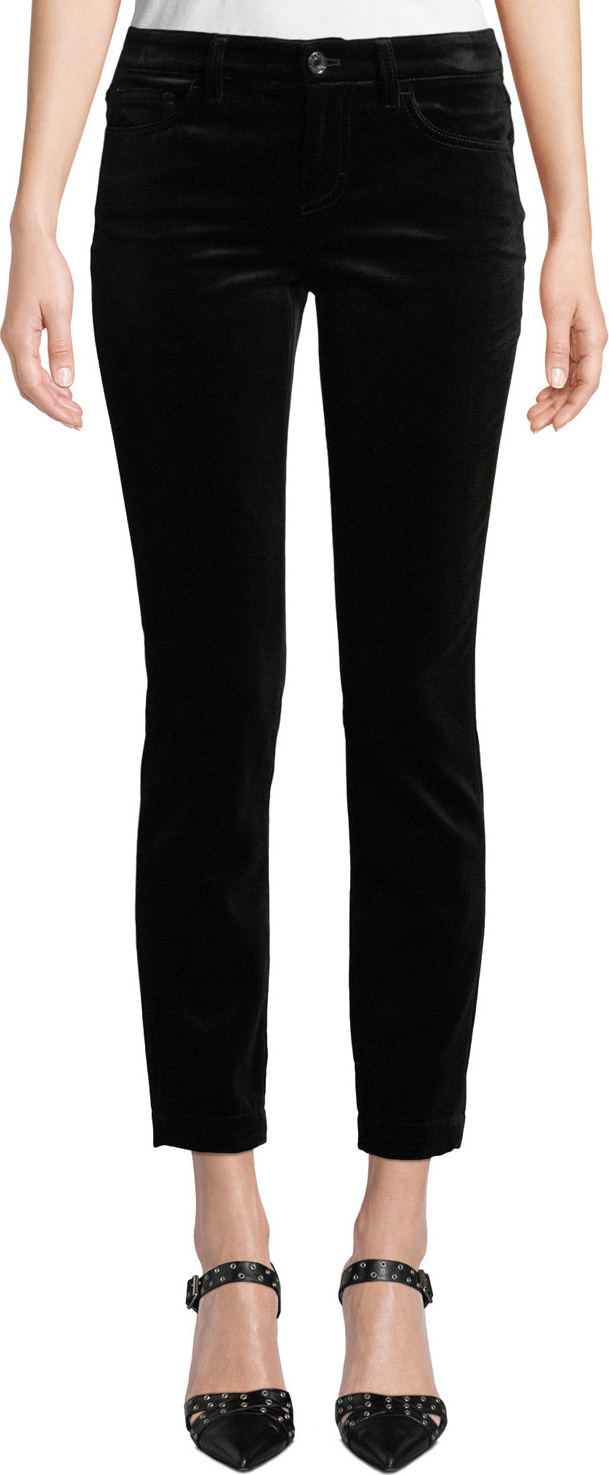 Dolce & Gabbana Pretty Fit Mid-Rise Straight-Leg Velvet Pants