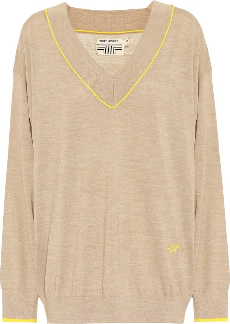 Tory Sport Merino wool-blend sweater
