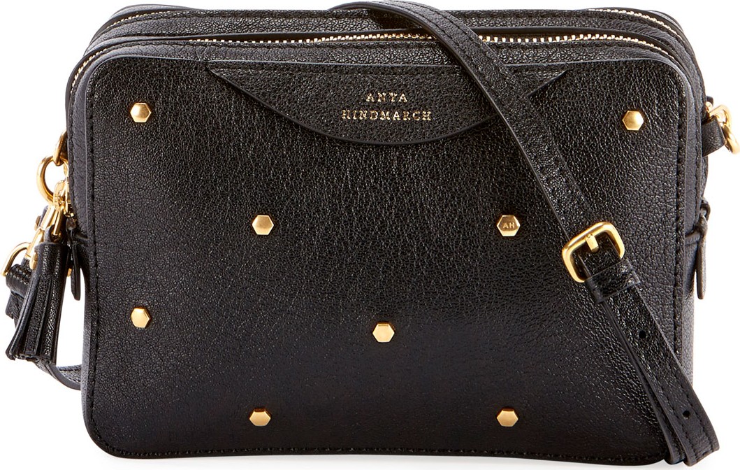 Anya Hindmarch Double Studded Crossbody Wallet, Black