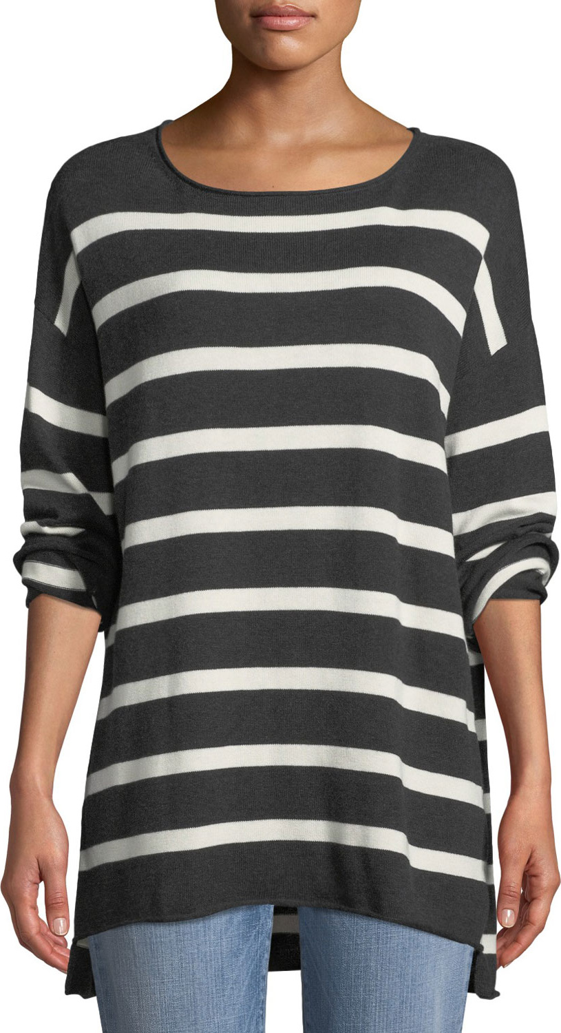 Eileen Fisher Organic Peruvian Cotton Striped Sweater