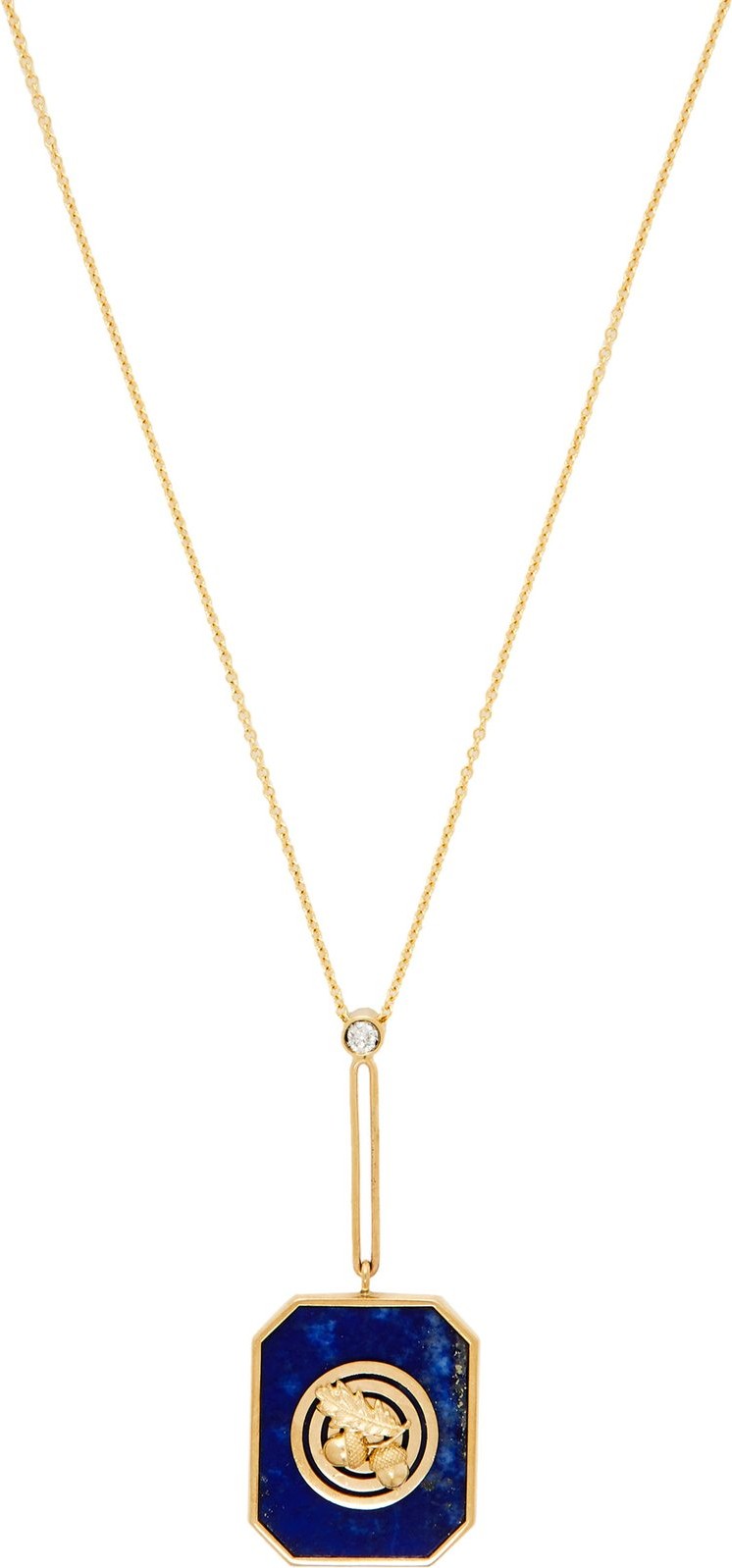Retrouvai Lucky gold, diamond and lapis necklace