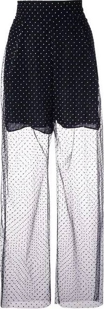 Carmen March sheer polka dot trousers