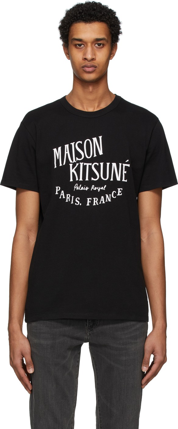 Maison Kitsune Black 'Palais Royal' T-Shirt