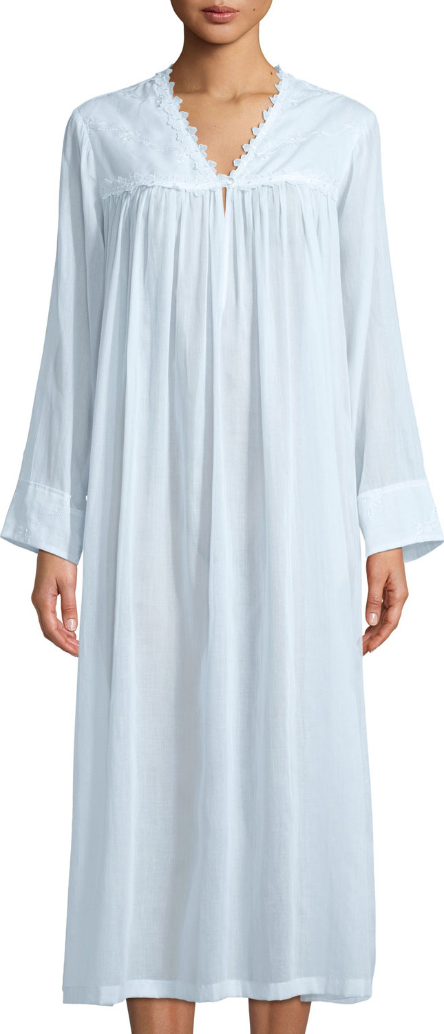 Celestine Fleur Long-Sleeve V-Neck Nightgown