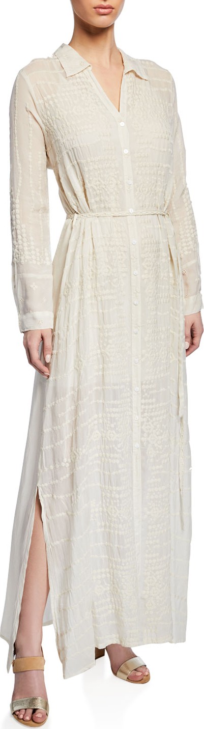 Johnny Was Georgette Button-Front Long Dress