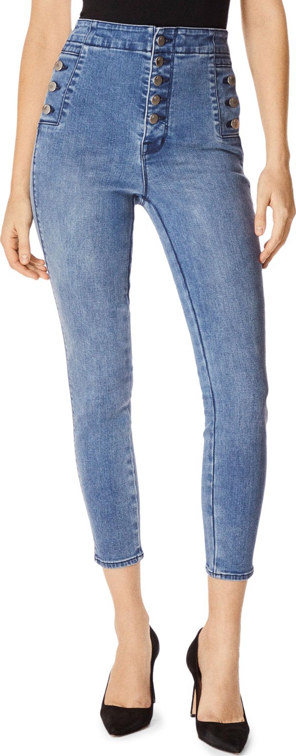 J BRAND Natasha High Rise Button Detail Skinny Jeans
