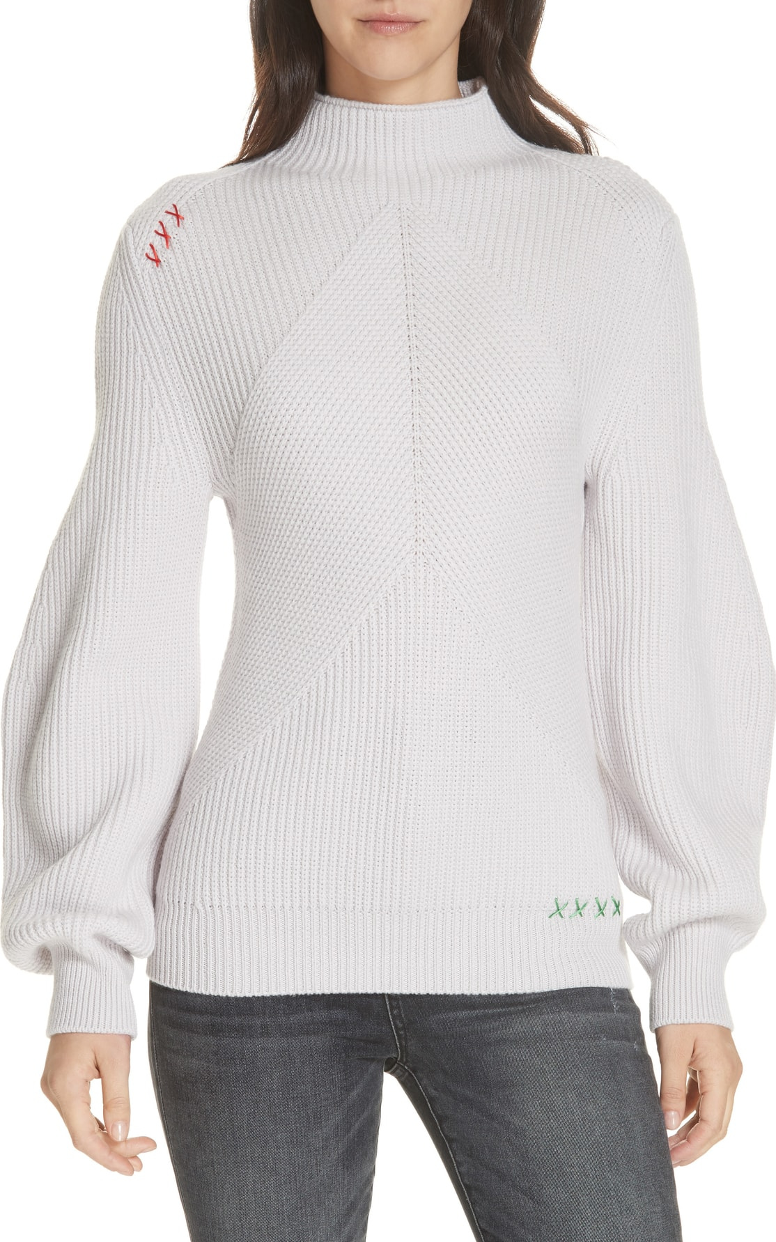 Carven Puff Sleeve Merino Wool Sweater