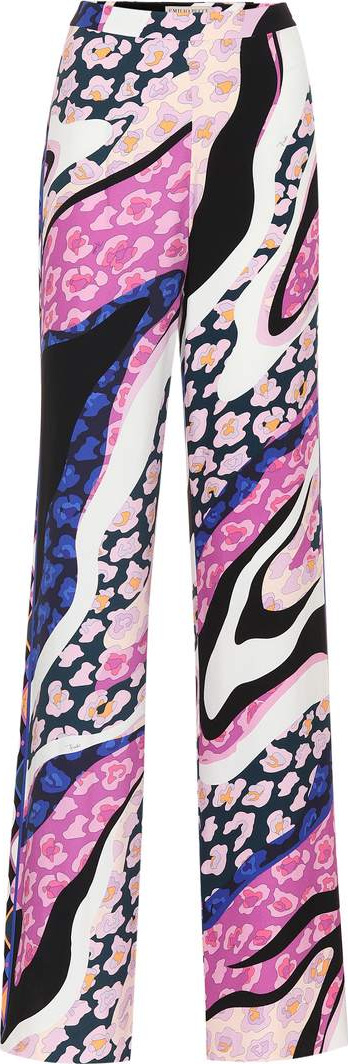 Emilio Pucci Printed crêpe trousers