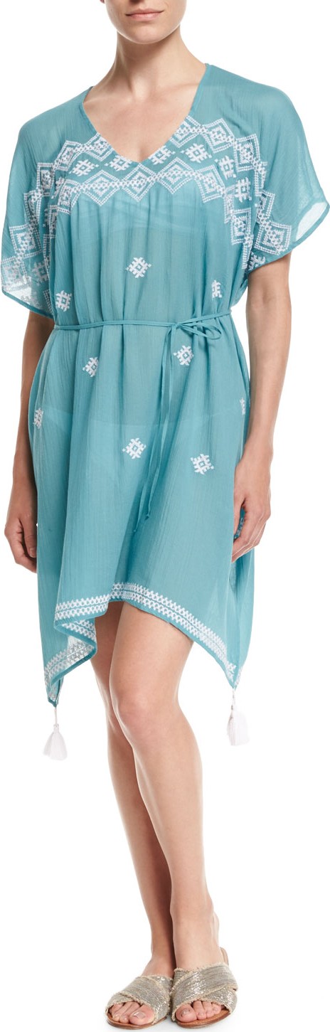 Seafolly Cross-stitch Coverup Caftan Dress, One Size