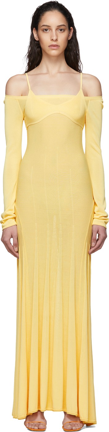 Jacquemus Yellow 'La Robe Maille Valensole' Dress