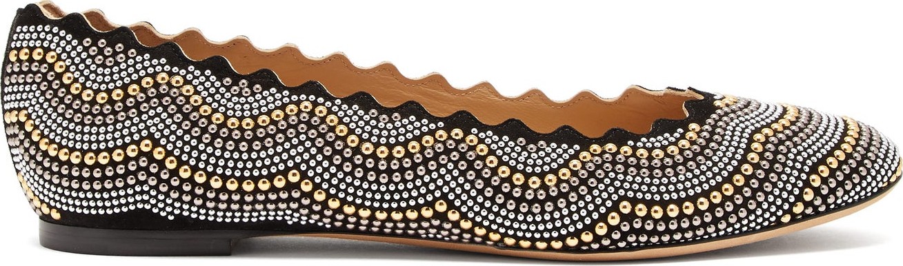 Chloe Lauren studded suede ballet flats