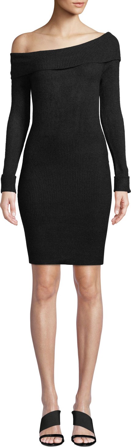 Lovers + Friends Eden Off-Shoulder Ribbed Sweater Dress