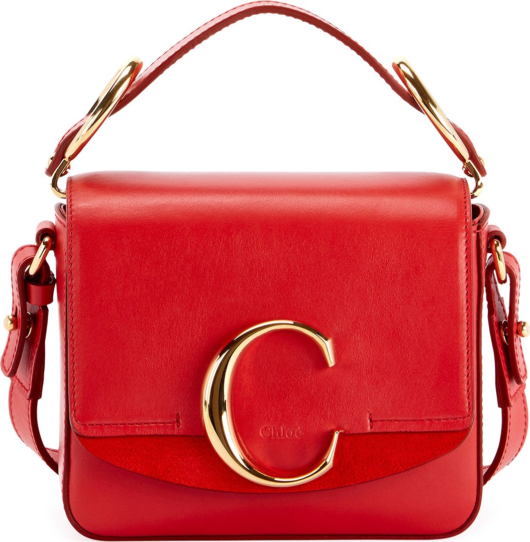 Chloe C Mini Shiny Leather Shoulder Bag
