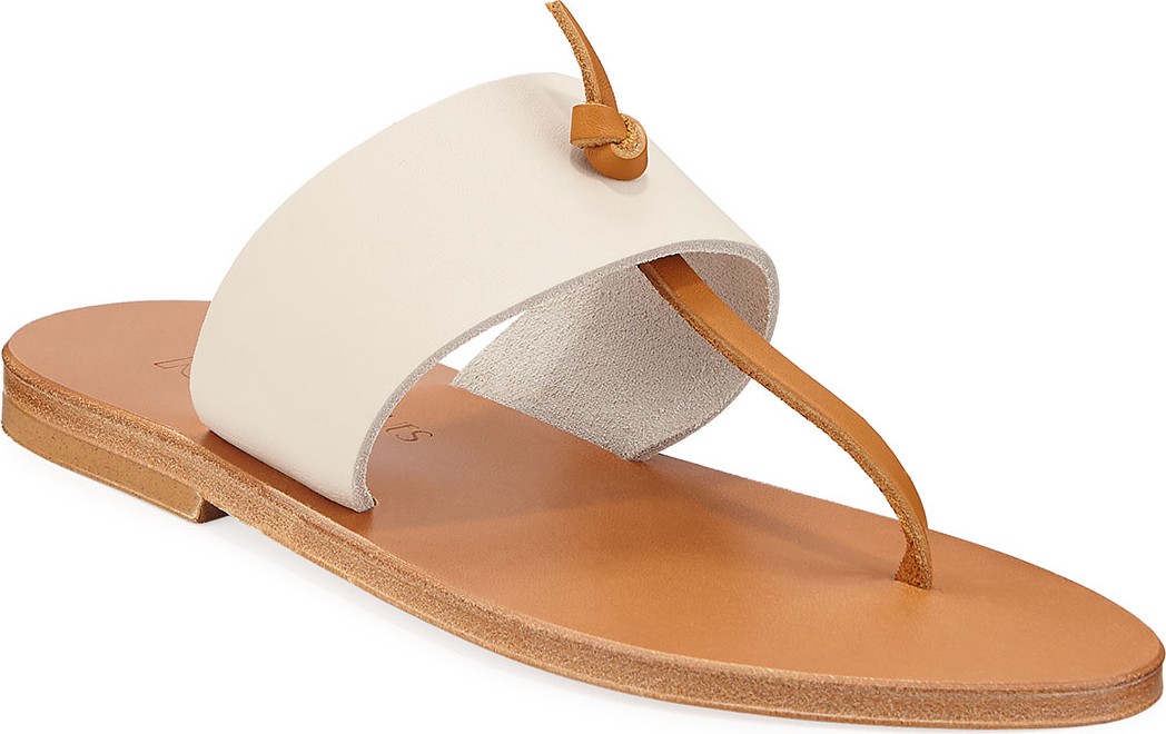 K. Jacques Shambala Flat T-Strap Leather Sandals