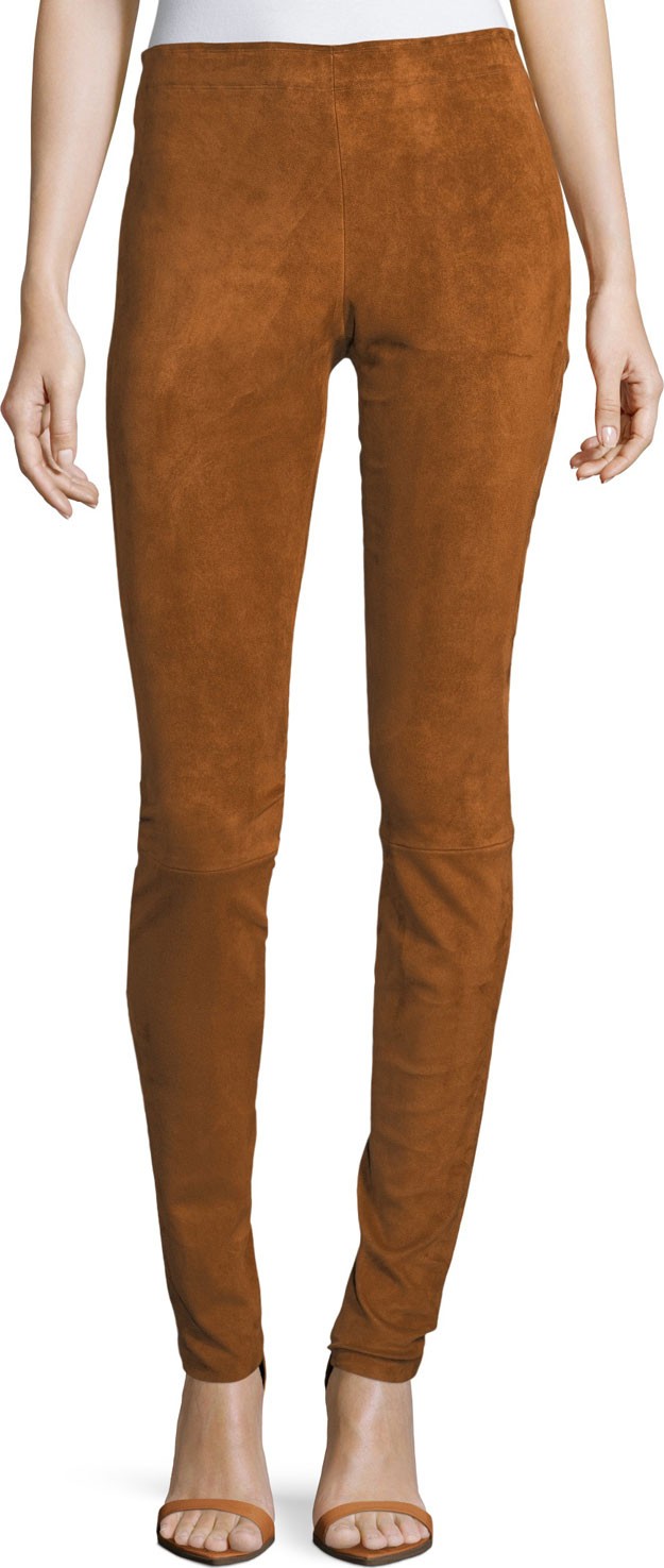 Stouls Carolyn Super-Skinny Lambskin Suede Leggings
